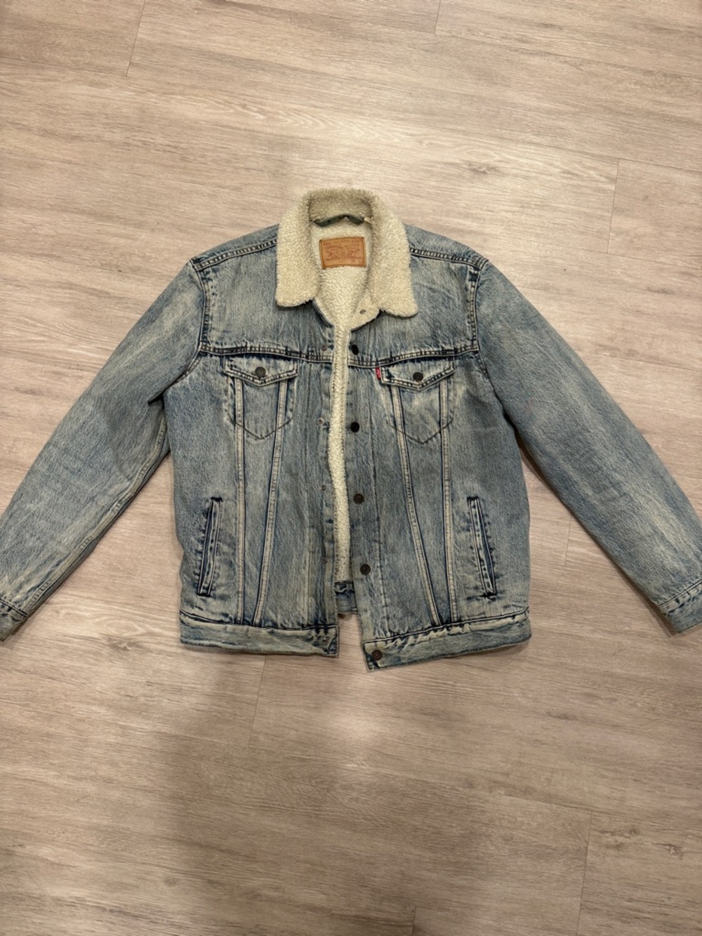 Levi’s Denim Fleece Jacket Large - Picture 5 of 5
